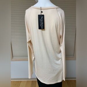 NWT Newchoice Women’s size M Tee-Top Cream/Beige. See measurements.